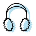 Isolated monochrome winter headphones icon Vector