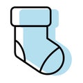 Isolated monochrome winter sock icon Vector
