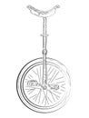 Isolated monocycle outline Royalty Free Stock Photo
