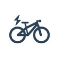 Isolated Mountain Electric Bike Linear Vector Icon
