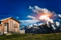 Isolated mountain hut Royalty Free Stock Photo