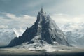 Isolated mountain peak crowned by a solitary