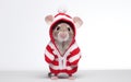  Mouse in a Onesie on a White Canvas Isolated on Transparent Background