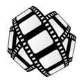 Isolated movie tape sphere vector