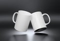 Isolated mug mockup on white. Blank coffee cup template. 3D rendering