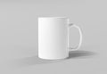 Isolated mug mockup on white. Blank coffee cup template. 3D rendering