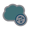 Isolated music note and cloud design