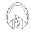 Isolated music note and headphone design