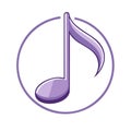 Isolated Musical Note in Circular Frame Lilac Color Music Notation Melody Symbol Royalty Free Stock Photo