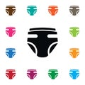 Isolated Nappy Icon. Child Underwear Vector Element Can Be Used For Nappy, Child, Underwear Design Concept.