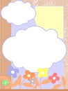 Isolated Natural banner with cloud and flowers Royalty Free Stock Photo