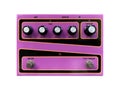 Isolated neon pink vintage phaser flanger stompbox electric guitar effect with takeoff switch for studio and stage