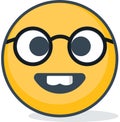 Isolated nerd emoticon. Isolated emoticon.