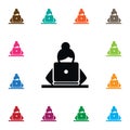 Isolated Nerd Icon. Girl Vector Element Can Be Used For Nerd, Girl, Laptop Design Concept.