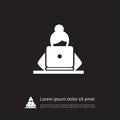 Isolated Nerd Icon. Girl Vector Element Can Be Used For Nerd, Girl, Laptop Design Concept.