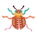 Isolated neutral colored ladybug with patterns Vector