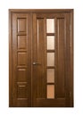 Isolated new brown house wooden door Royalty Free Stock Photo