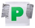 Isolated New Driver P-Plate Royalty Free Stock Photo