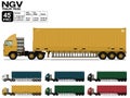 Isolated NGV semi trailer truck 45 ft on transparent background