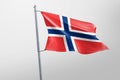 Isolated Norway Flag waving, 3D Realistic Norway Flag Rendered