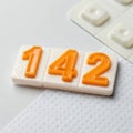 Isolated numbers on a white background showcasing the digits 1, 4, and 2 for educational purposes and design elements Royalty Free Stock Photo