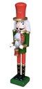Isolated green nutcracker drummer side view Royalty Free Stock Photo