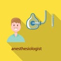 Vector illustration of anesthesiologist and doctor symbol. Collection of anesthesiologist and anesthesia vector icon for