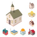 Isolated object of architecture and building symbol. Set of architecture and clergy stock symbol for web. Royalty Free Stock Photo