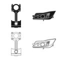 Isolated object of auto and part logo. Set of auto and car vector icon for stock. Royalty Free Stock Photo