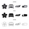 Isolated object of auto and part logo. Set of auto and car vector icon for stock. Royalty Free Stock Photo