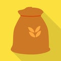 Isolated object of bag and flour symbol. Set of bag and wheat stock symbol for web.