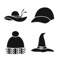 Isolated object of beanie and beret icon. Collection of beanie and napper stock vector illustration.