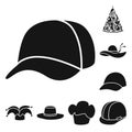 Vector illustration of beanie and beret logo. Set of beanie and napper stock symbol for web.