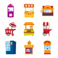 Isolated object of and booth symbol. Set of and vending vector icon for stock.