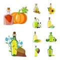 Isolated object of bottle and glass icon. Set of bottle and agriculture stock vector illustration. Royalty Free Stock Photo