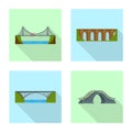 Isolated object of bridgework and bridge logo. Set of bridgework and landmark vector icon for stock. Royalty Free Stock Photo