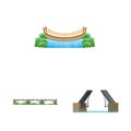 Isolated object of bridgework and bridge sign. Set of bridgework and landmark stock vector illustration. Royalty Free Stock Photo