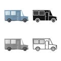 Vector illustration of bus and truck logo. Web element of bus and automobile vector icon for stock.