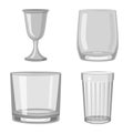 Vector illustration of capacity and glassware logo. Collection of capacity and restaurant vector icon for stock. Royalty Free Stock Photo