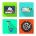 Isolated object of carwash and care logo. Set of carwash and automotive vector icon for stock.