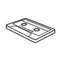 Isolated object of cassette and audio logo. Graphic of cassette and tape stock symbol for web.