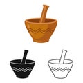 Isolated object of ceramic and mortar symbol. Web element of ceramic and container vector icon for stock.
