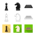 Vector illustration of checkmate and thin sign. Collection of checkmate and target stock vector illustration. Royalty Free Stock Photo