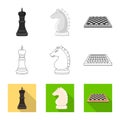 Isolated object of checkmate and thin symbol. Set of checkmate and target stock symbol for web. Royalty Free Stock Photo