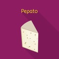 Vector illustration of cheese and pepato sign. Web element of cheese and slice vector icon for stock.