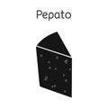 Isolated object of cheese and pepato logo. Web element of cheese and slice stock symbol for web.