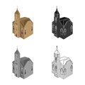 Isolated object of church and catholic icon. Set of church and medieval stock symbol for web.