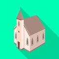 Vector illustration of church and catholic icon. Set of church and steeple stock vector illustration. Royalty Free Stock Photo