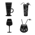 Vector illustration of club and ingredient symbol. Collection of club and drink vector icon for stock.