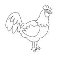 Isolated object of cock and bird symbol. Set of cock and feather stock symbol for web.